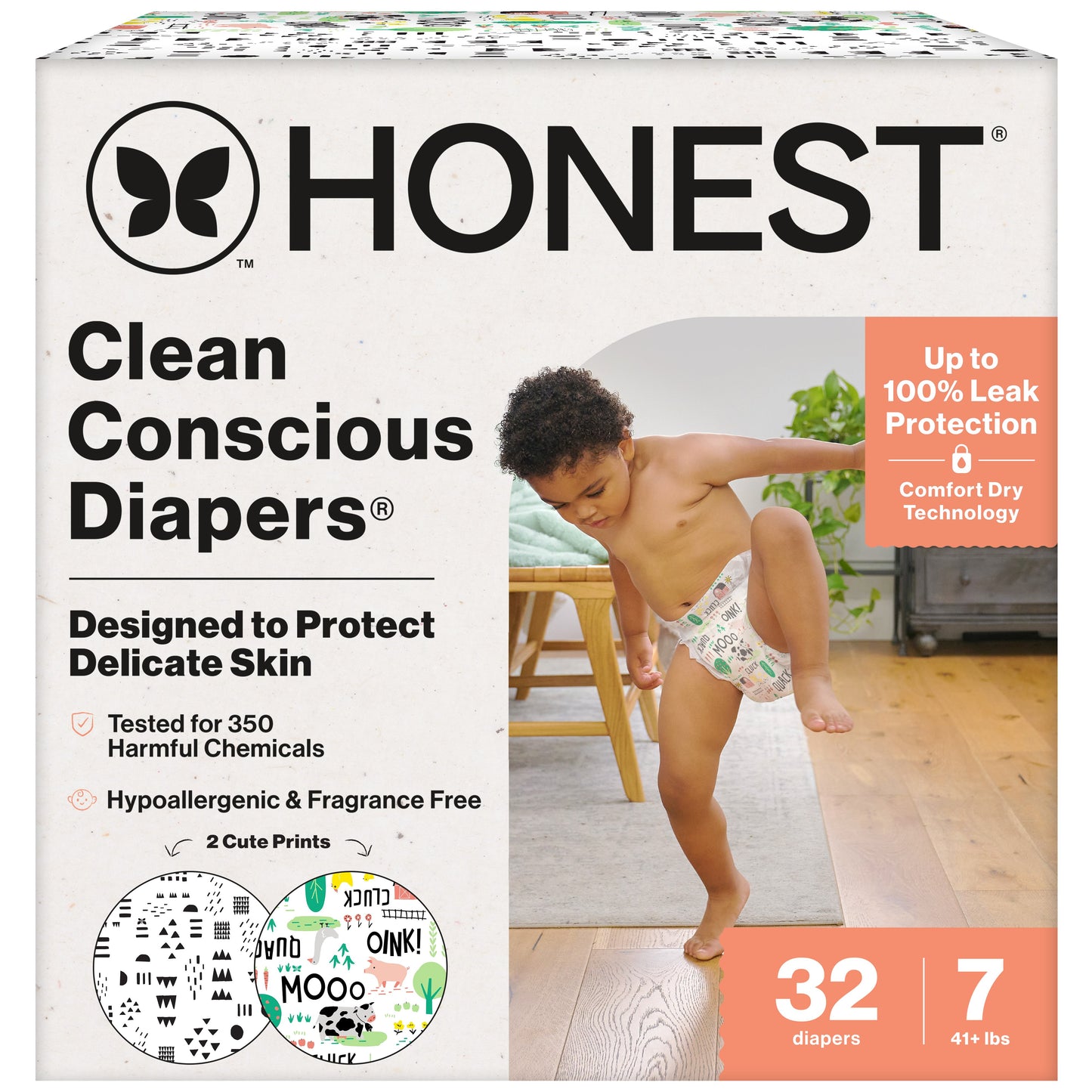 The Honest Company Clean Conscious Diapers Value Pack - Size 7, Barnyard Print