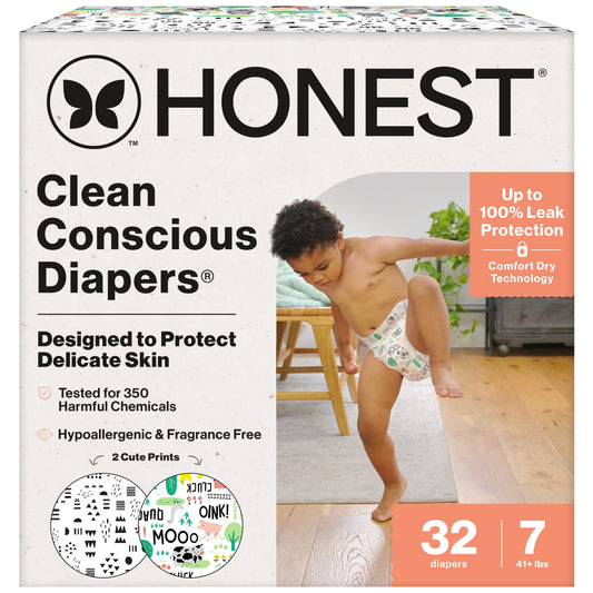 The Honest Company Clean Conscious Diapers Value Pack - Size 7, Barnyard Print