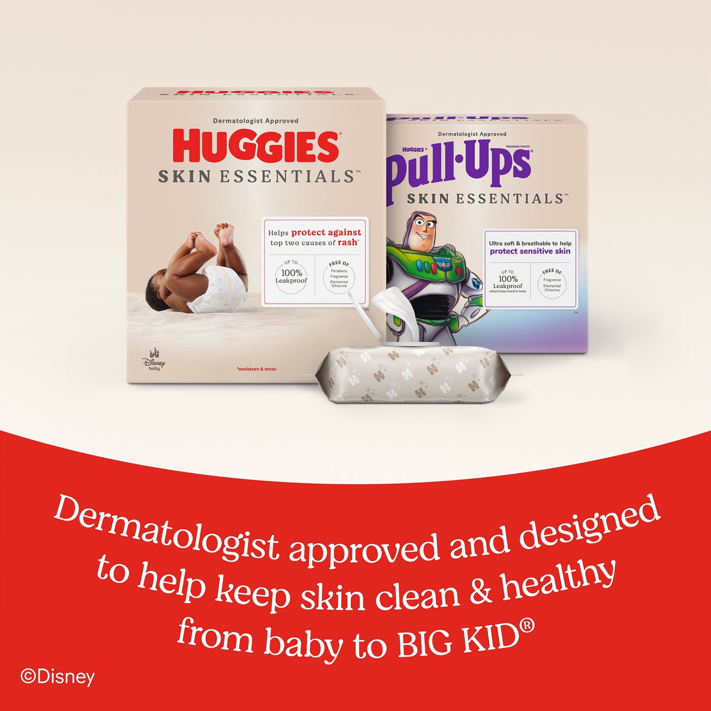Huggies Skin Essentials Baby Wipes 2 pk