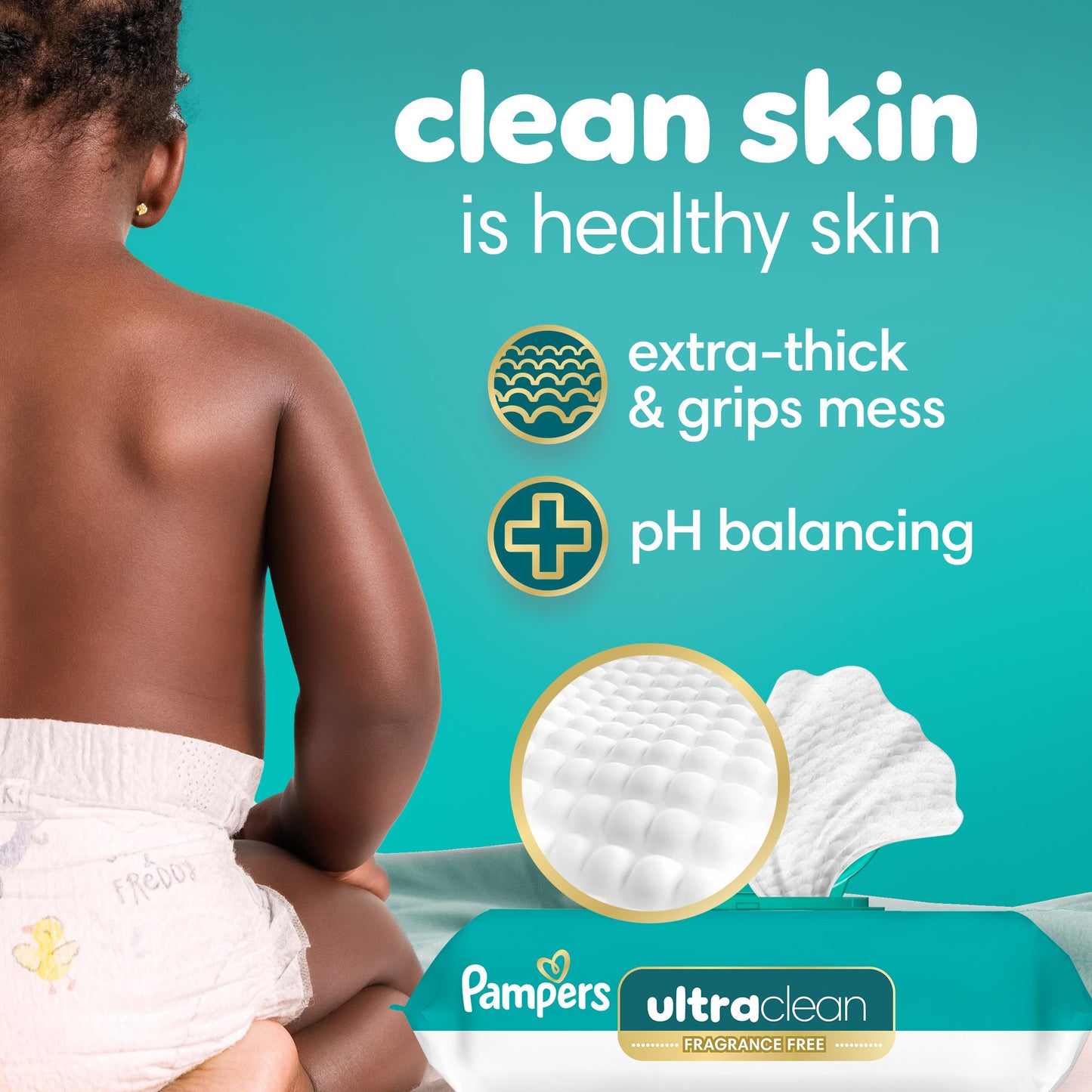 Pampers Free & Gentle Plant Based Baby Wipes 2 pk