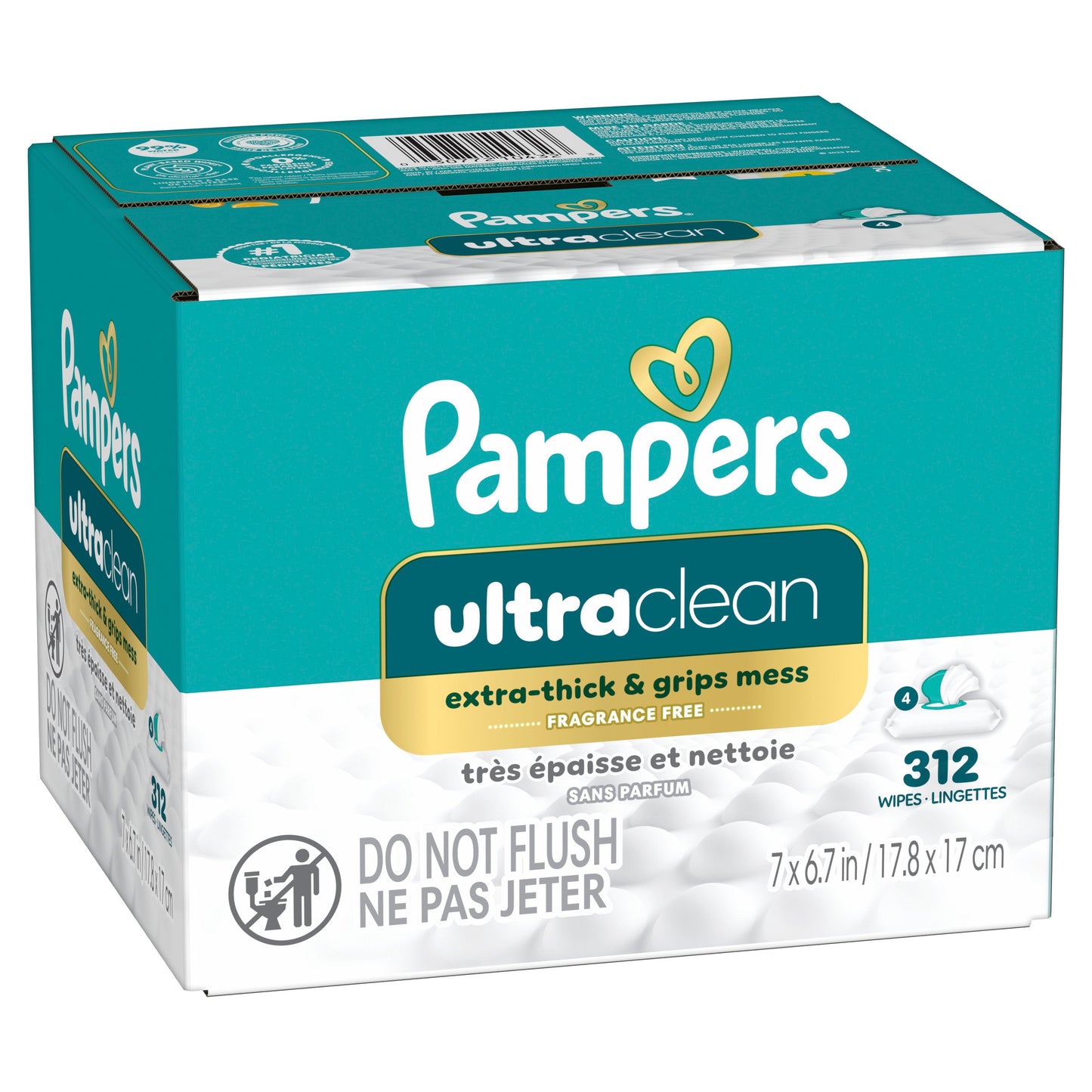 Pampers Free & Gentle Plant Based Baby Wipes 4 pk