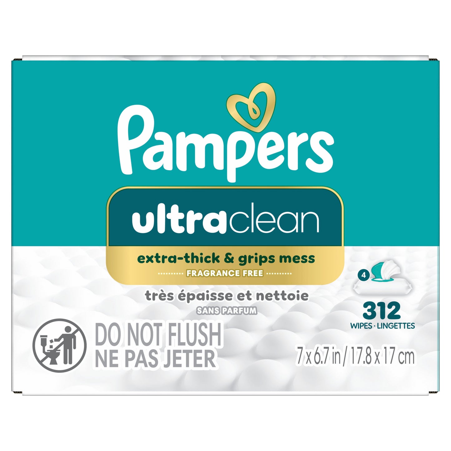 Pampers Free & Gentle Plant Based Baby Wipes 4 pk