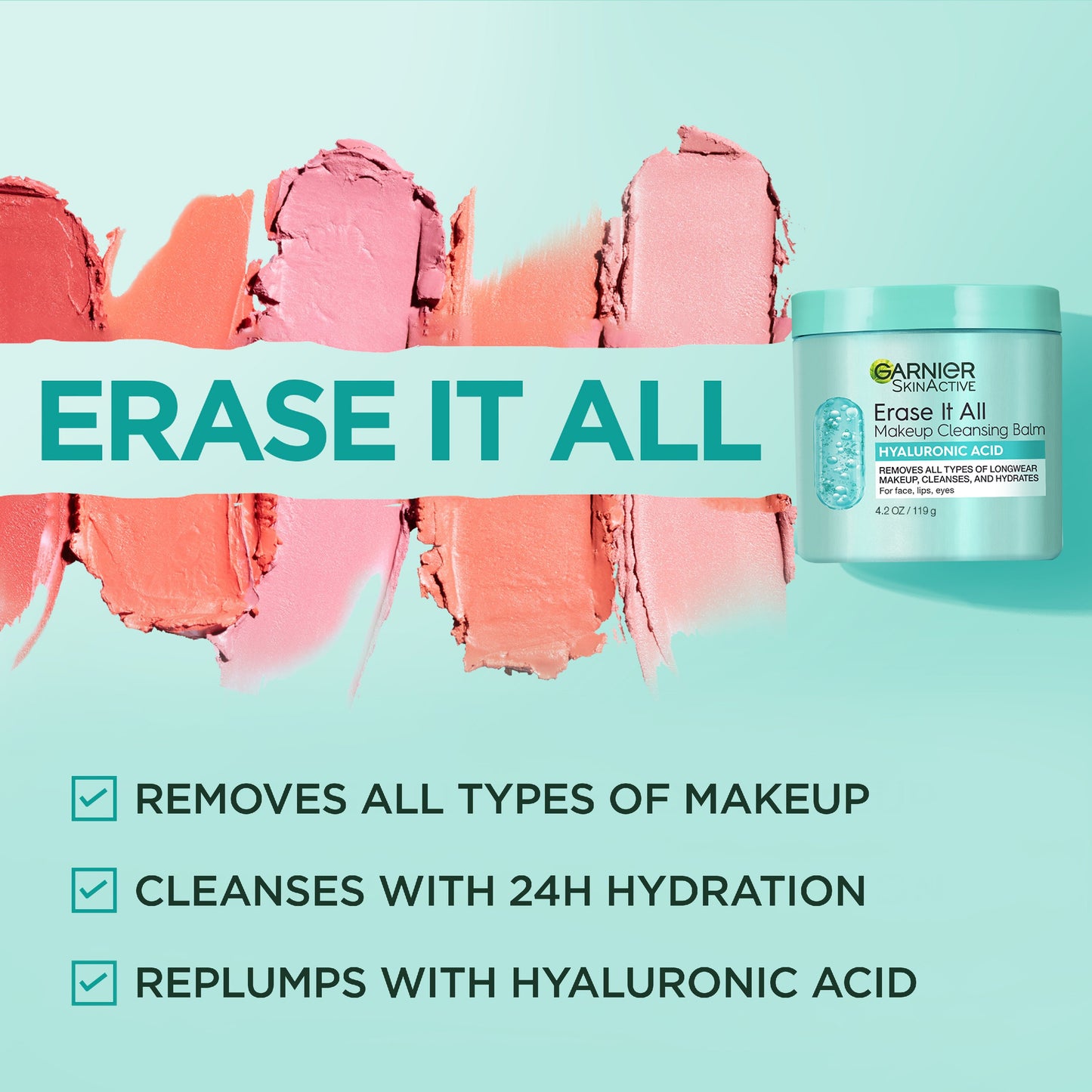Garnier Skin Active Erase It All Make Up Cleansing Balm +Hyaluronic Acid
