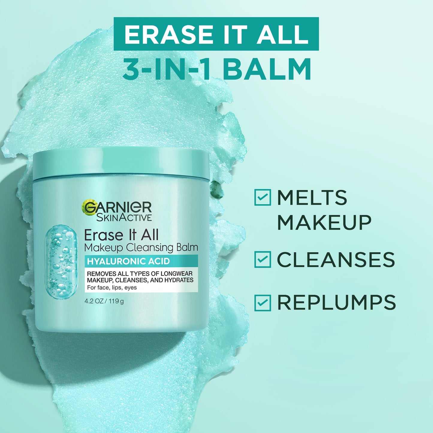 Garnier Skin Active Erase It All Make Up Cleansing Balm +Hyaluronic Acid