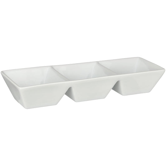 our goods 3 Section Porcelain Server - White