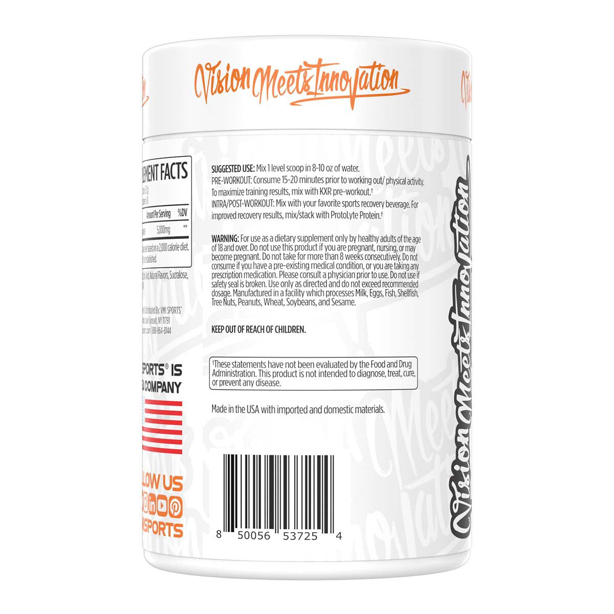 VMI Sports Creatine Monohydrate - Peach Mango Rings