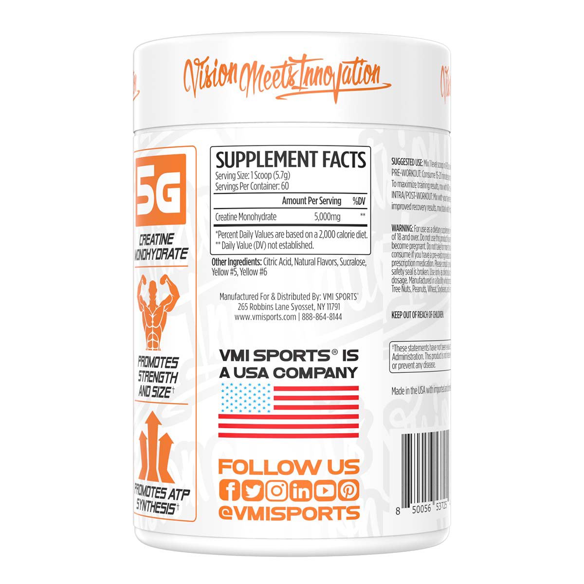 VMI Sports Creatine Monohydrate - Peach Mango Rings