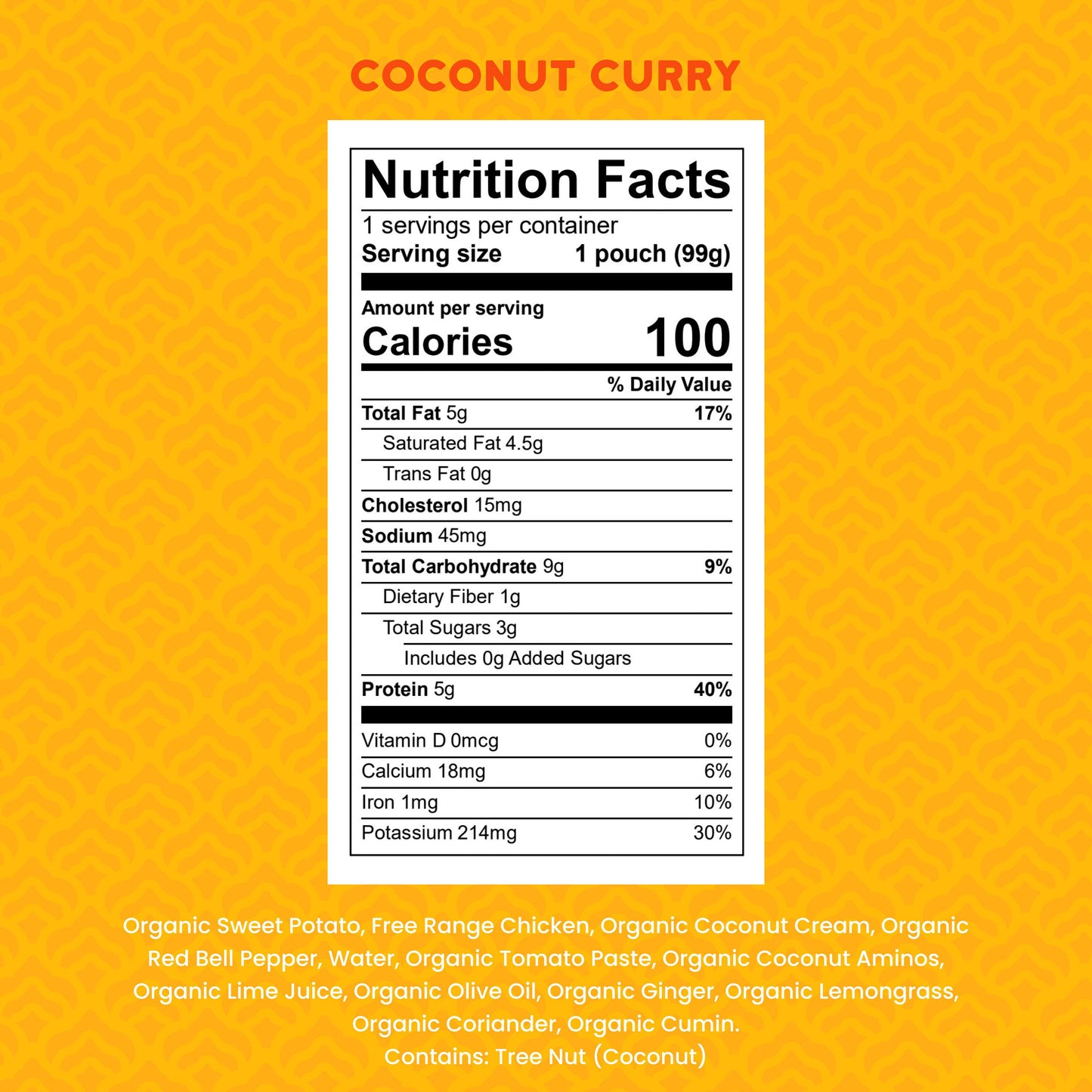 Serenity Kids Baby Food Pouch - Coconut Curry with Free Range Chicken