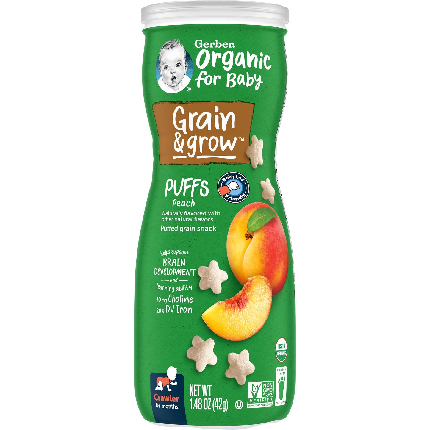 Gerber Organic for Baby Grain & Grow Puffs - Peach