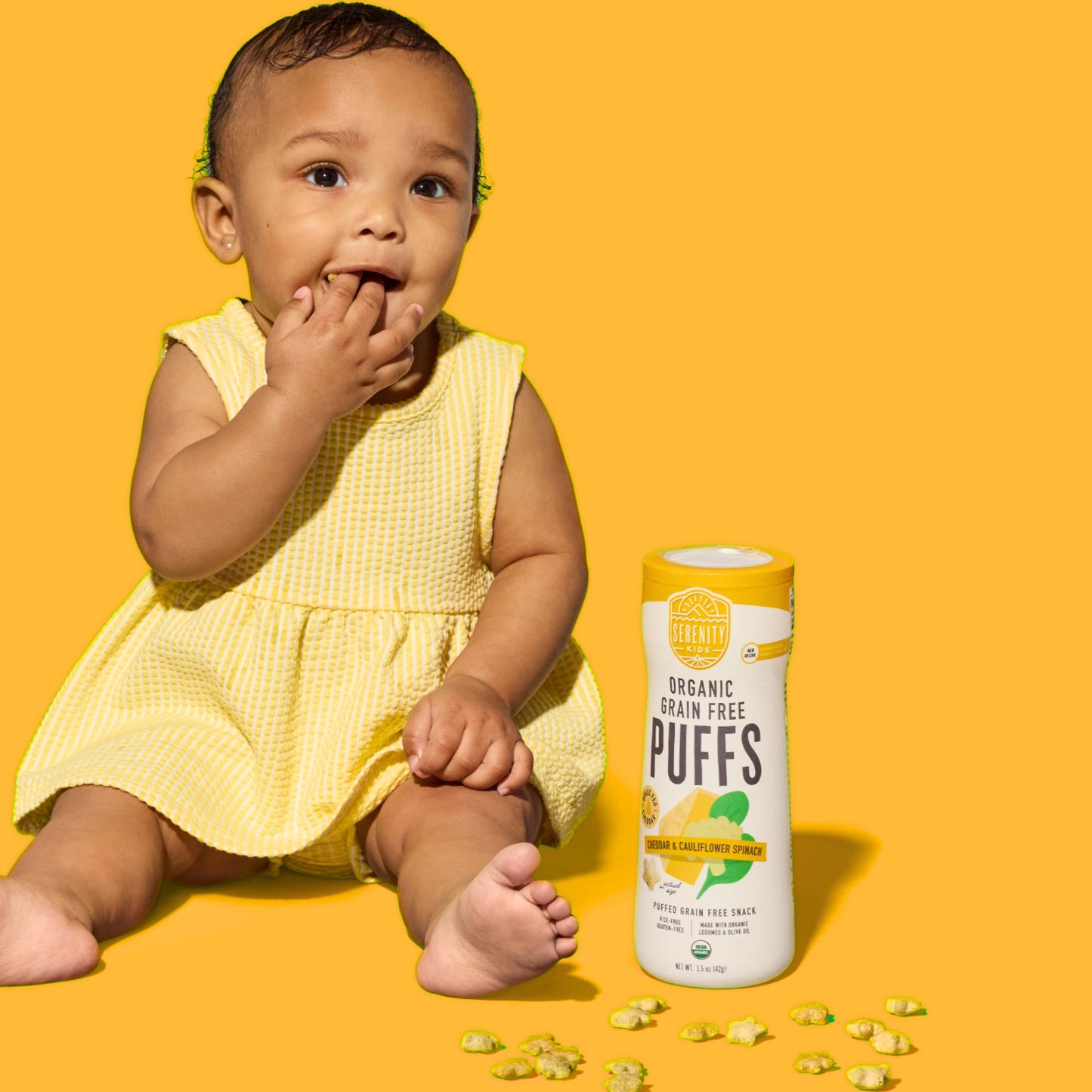 Serenity Kids Cheddar & Cauliflower Spinach Grain Free Puffs