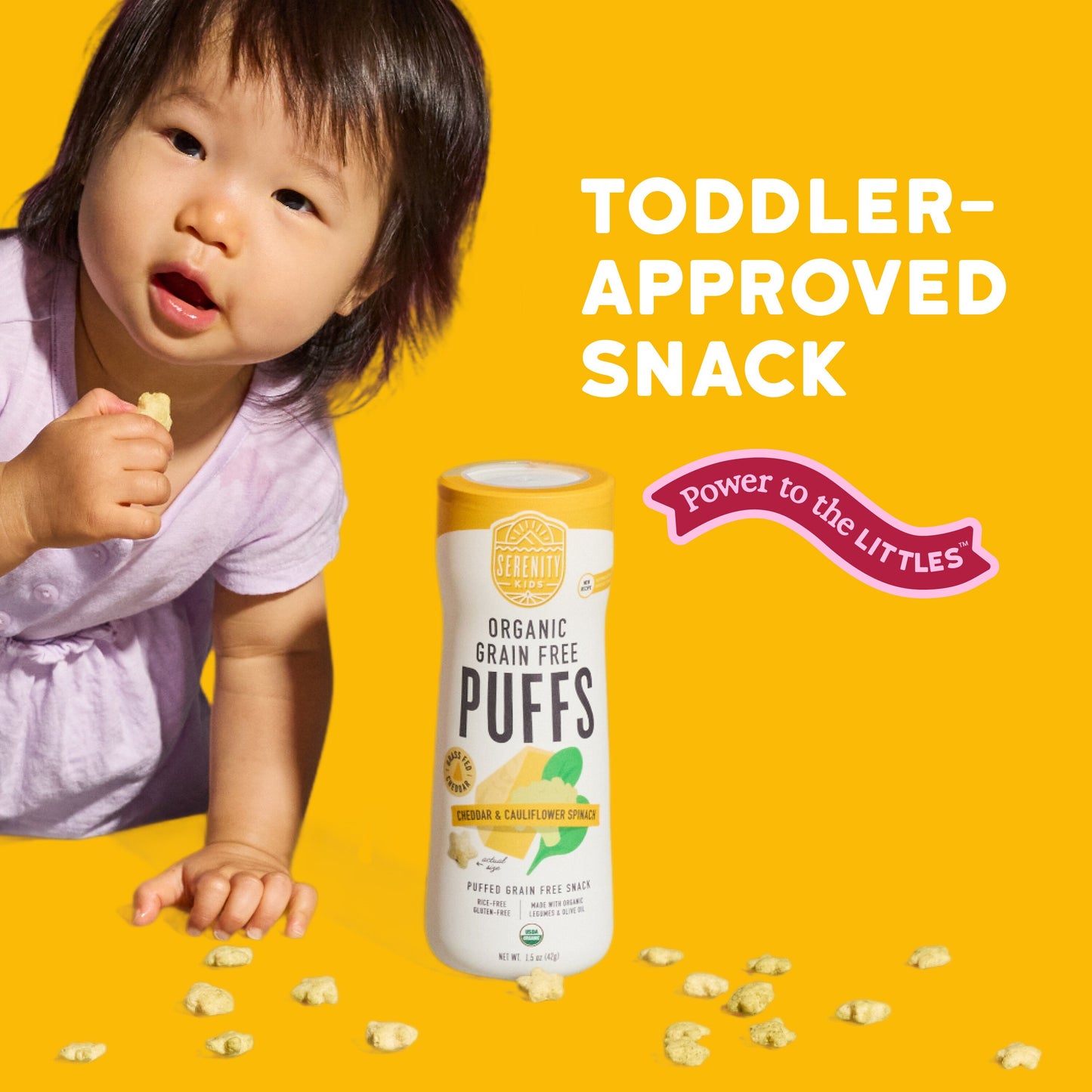 Serenity Kids Cheddar & Cauliflower Spinach Grain Free Puffs