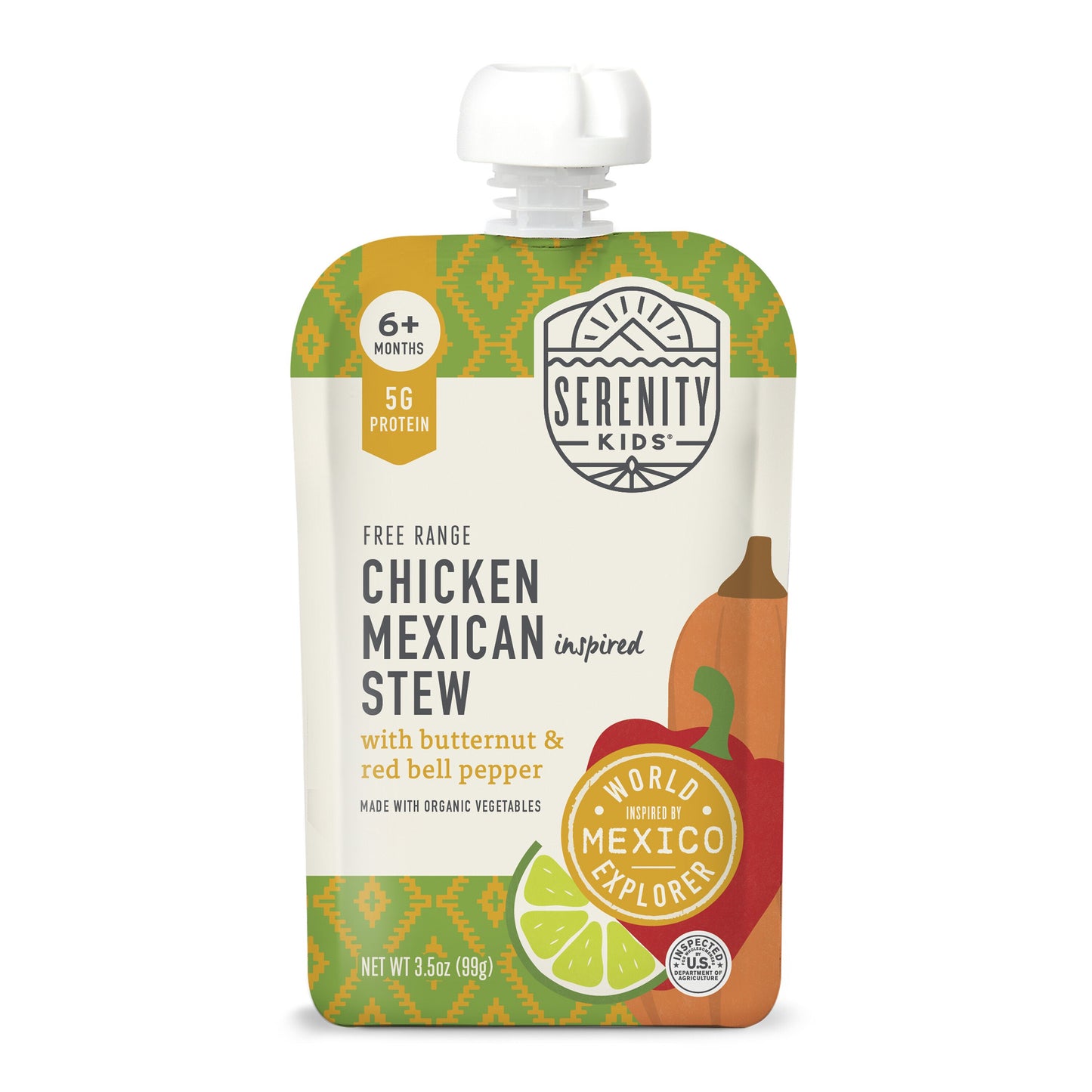 Serenity Kids Baby Food Pouch - Free Range Chicken Mexican Stew