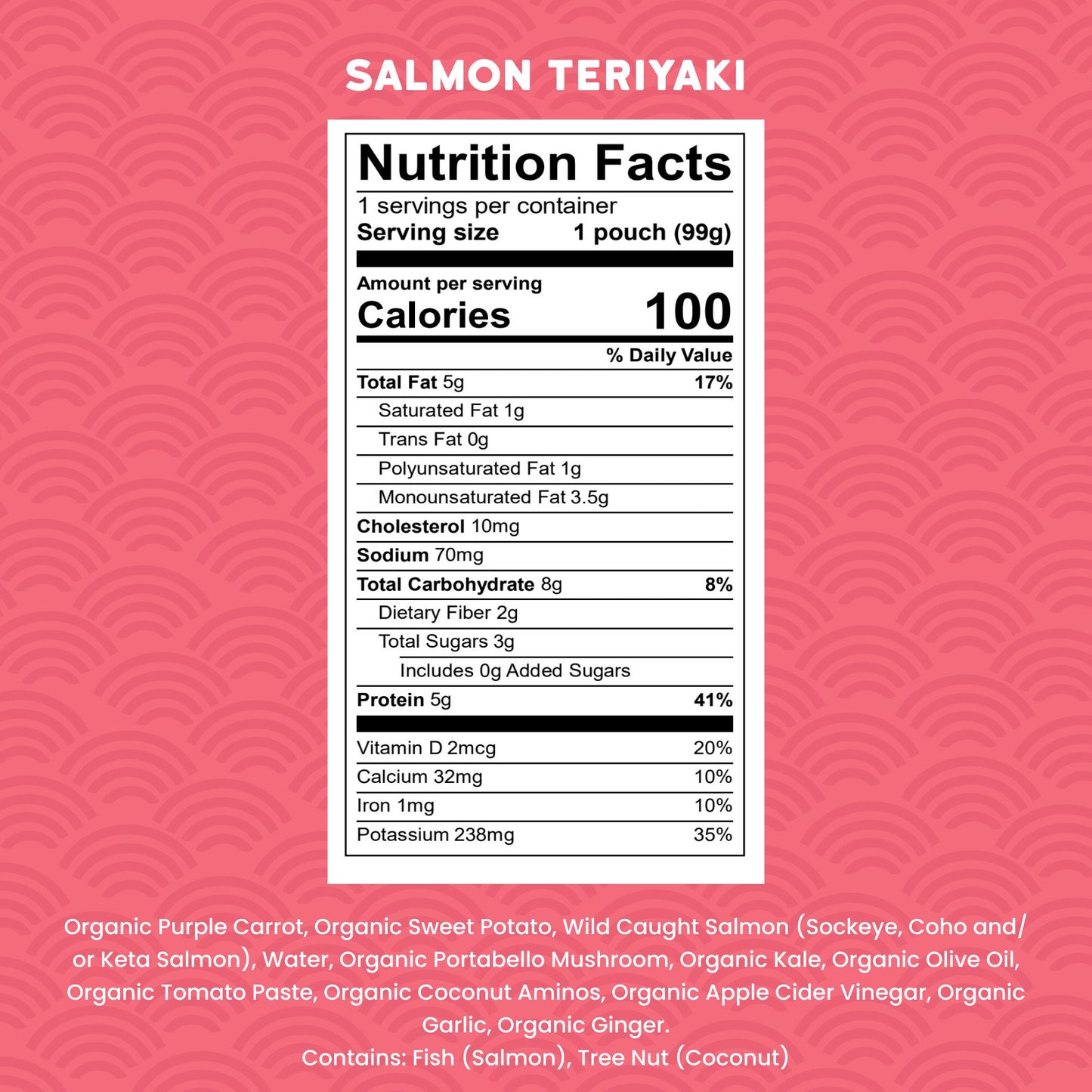 Serenity Kids Baby Food Pouch - Wild Caught Salmon Teriyaki