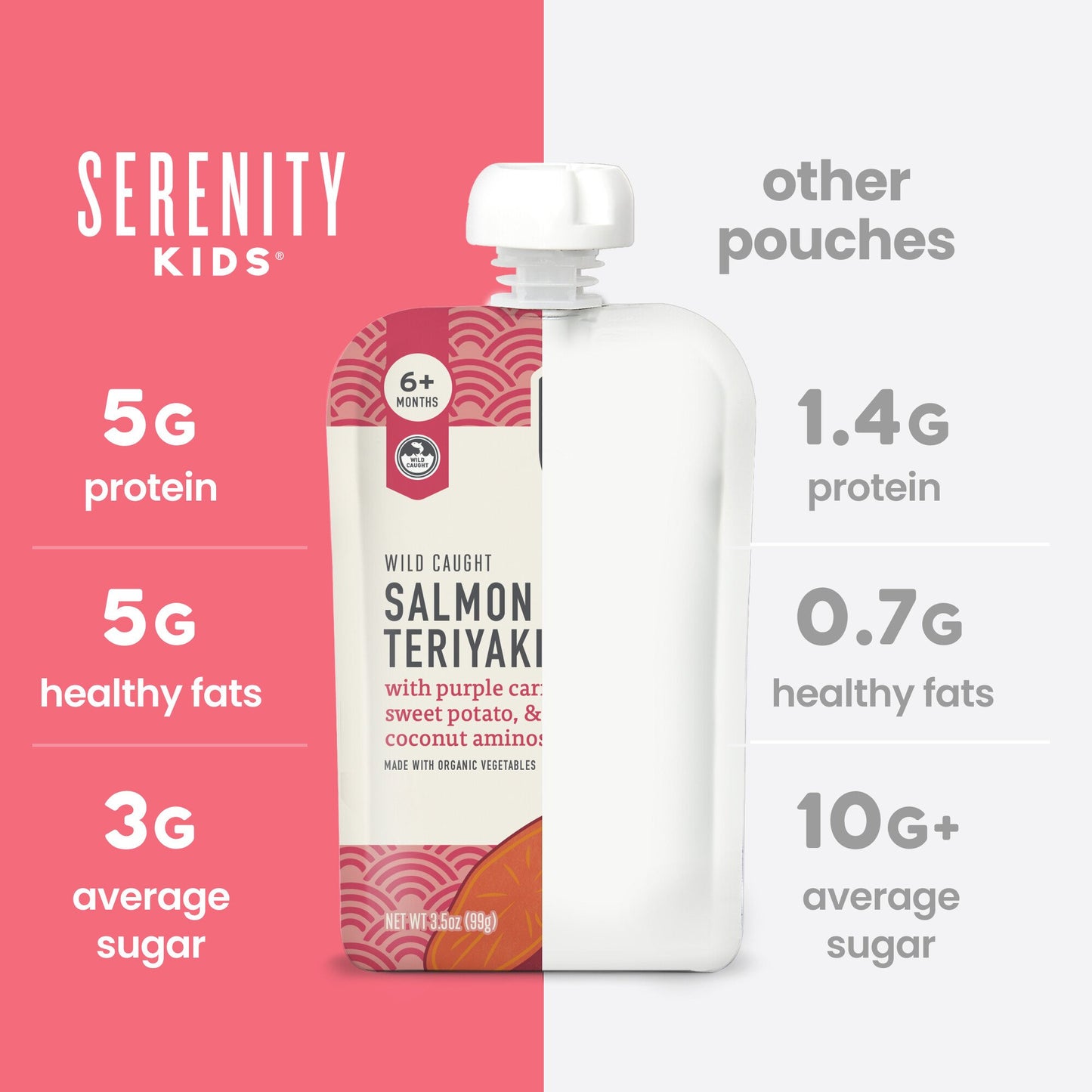 Serenity Kids Baby Food Pouch - Wild Caught Salmon Teriyaki