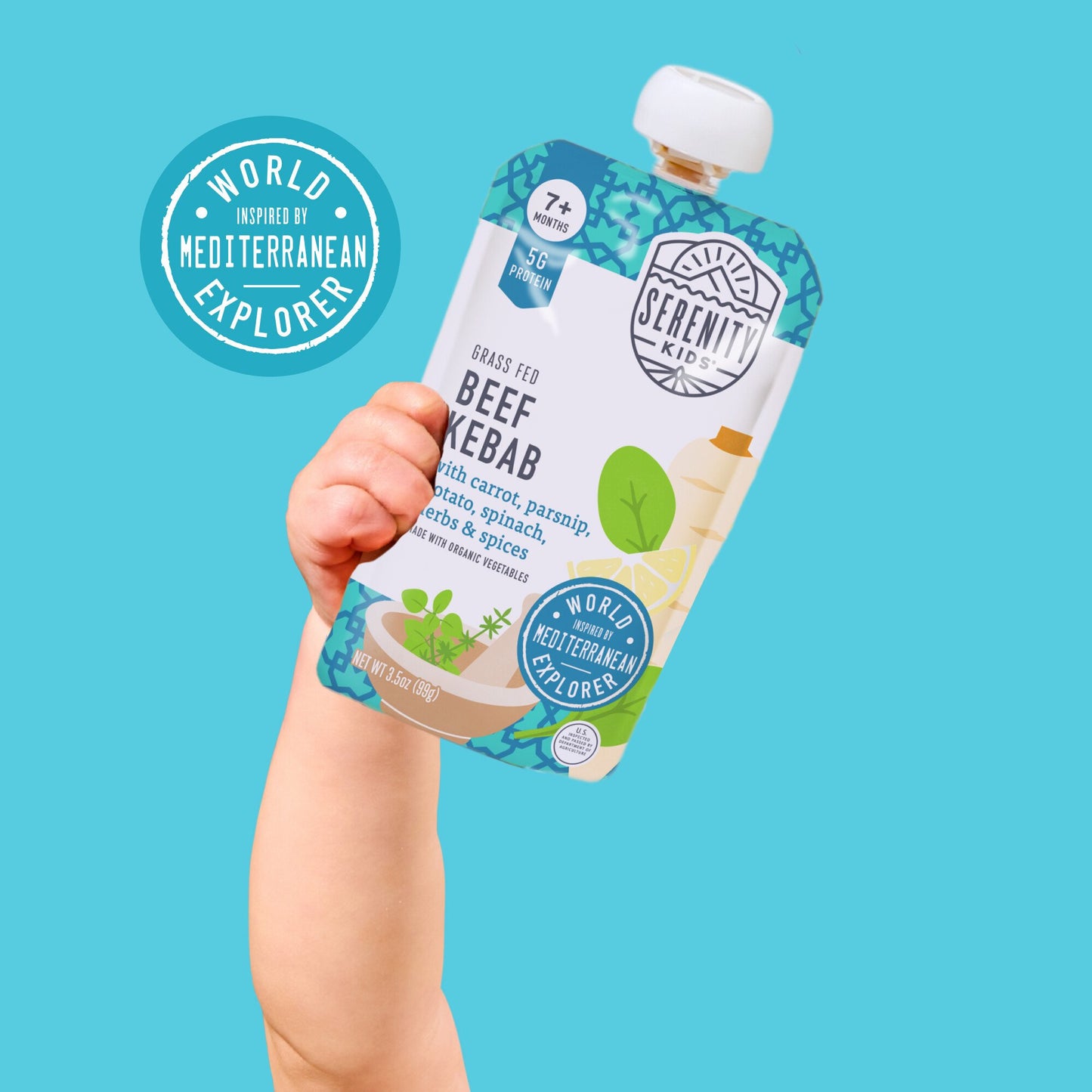 Serenity Kids Baby Food Pouch - Grass Fed Beef Kebab