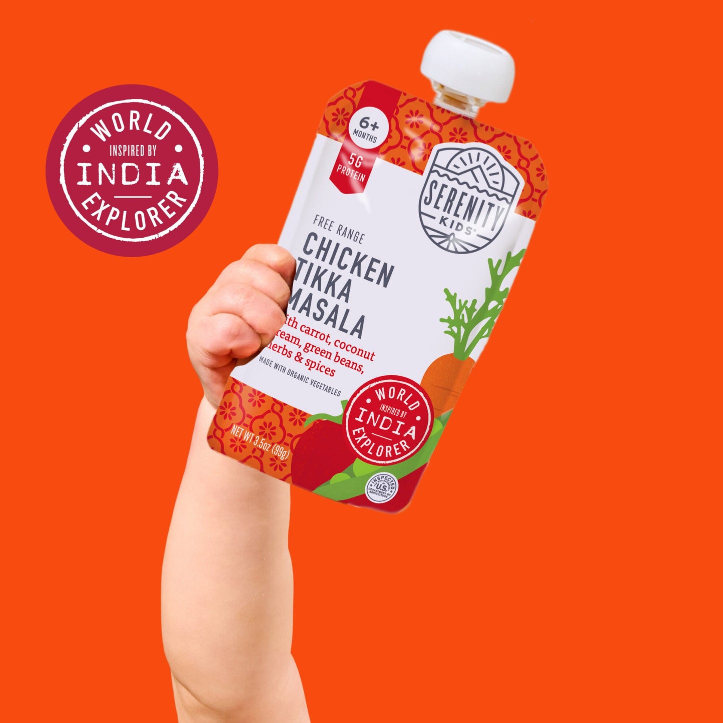 Serenity Kids Baby Food Pouch - Free Range Chicken Tikka Masala