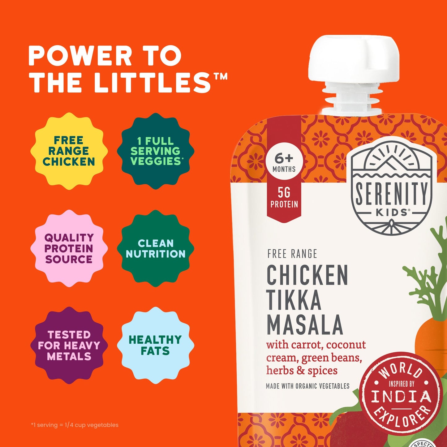Serenity Kids Baby Food Pouch - Free Range Chicken Tikka Masala