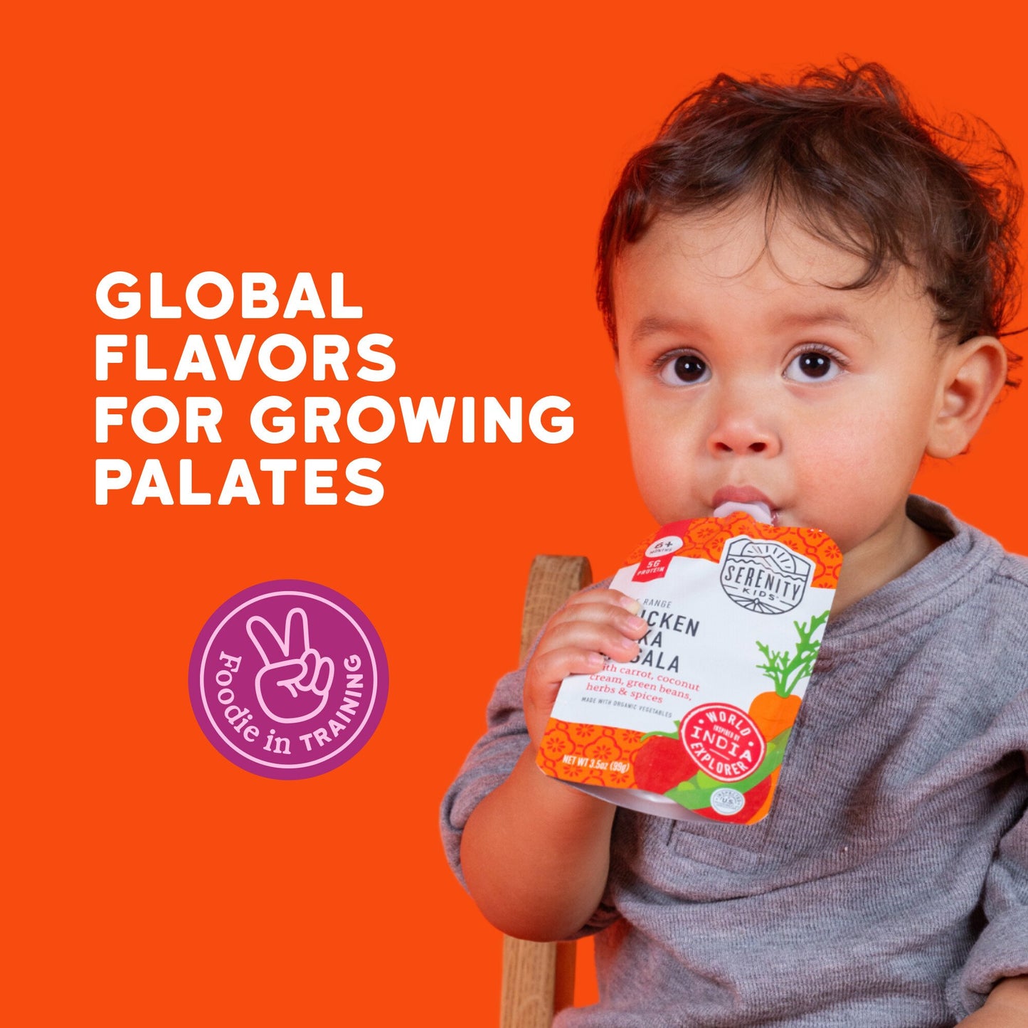 Serenity Kids Baby Food Pouch - Free Range Chicken Tikka Masala
