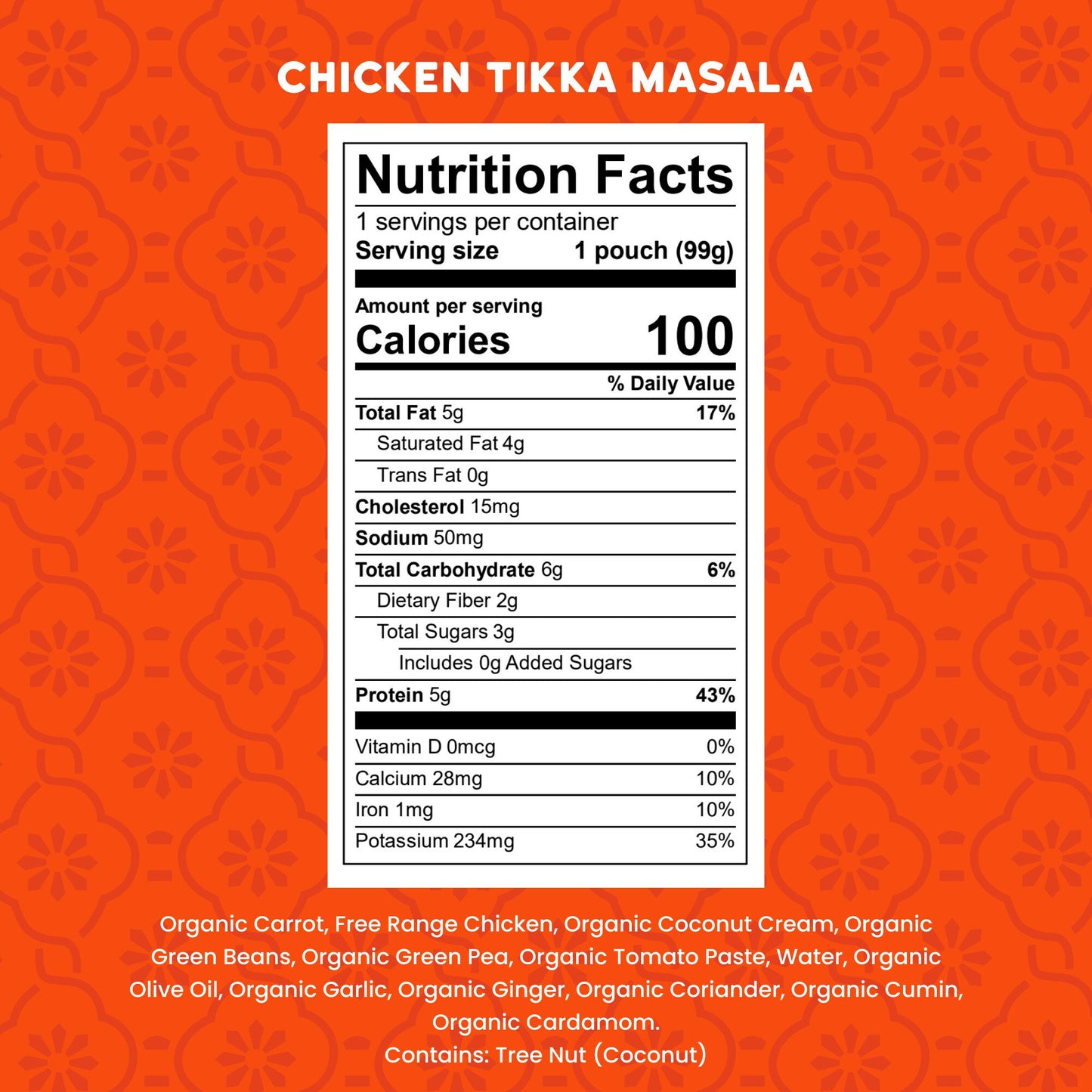 Serenity Kids Baby Food Pouch - Free Range Chicken Tikka Masala