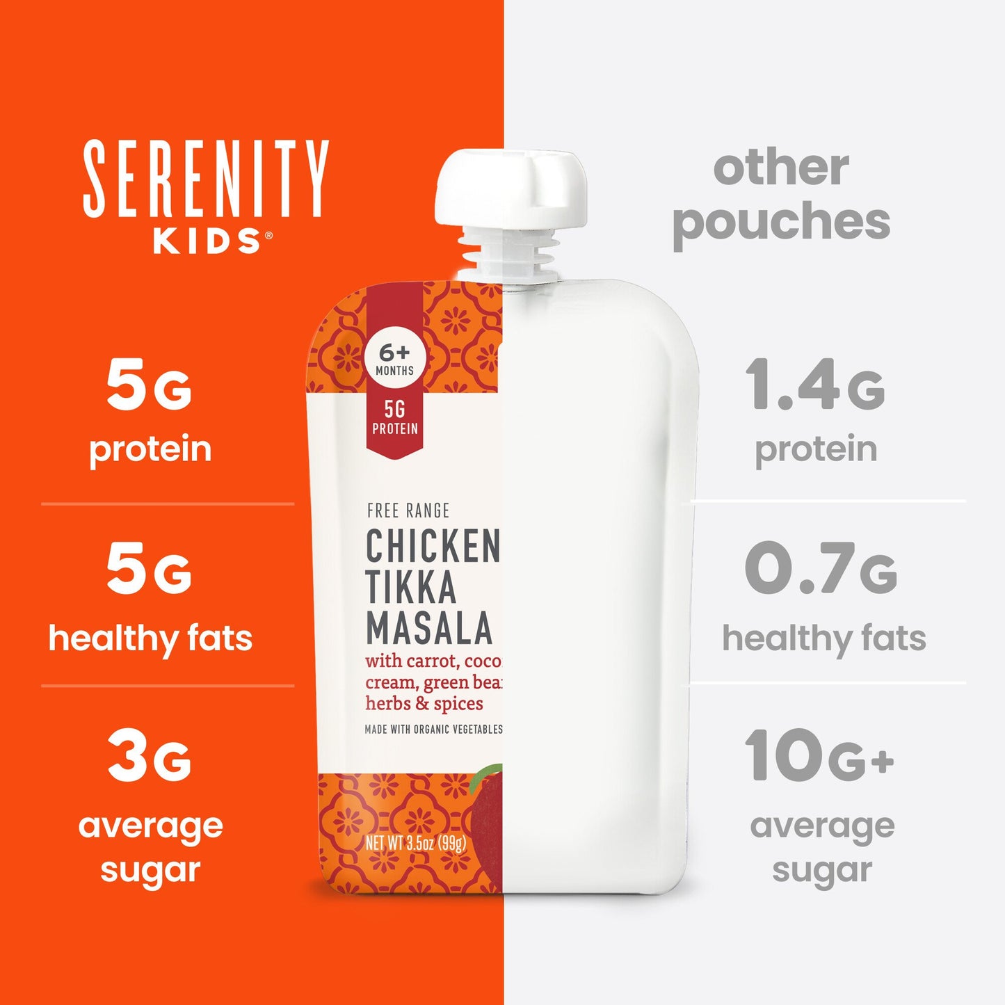 Serenity Kids Baby Food Pouch - Free Range Chicken Tikka Masala