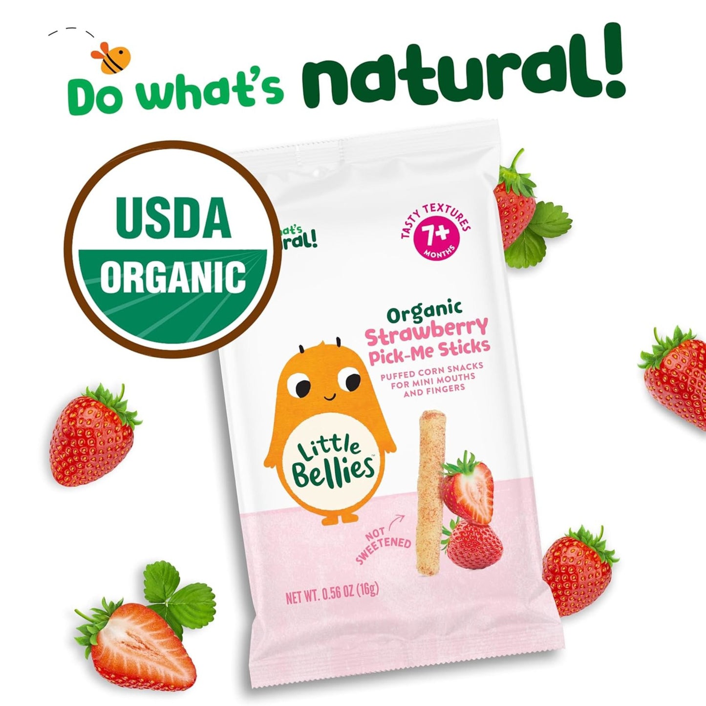Little Bellies Organic Strawberry Pick-Me Sticks