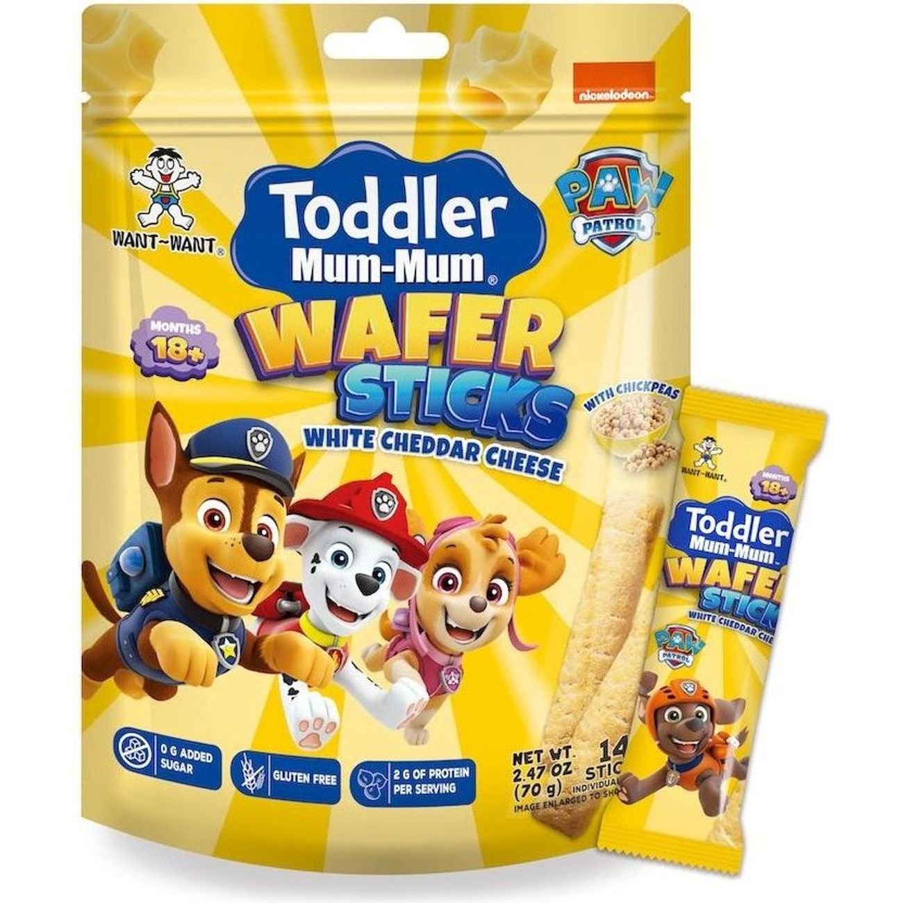 Toddler Mum-mum Paw Patrol Wafer Sticks - White Cheddar Cheese