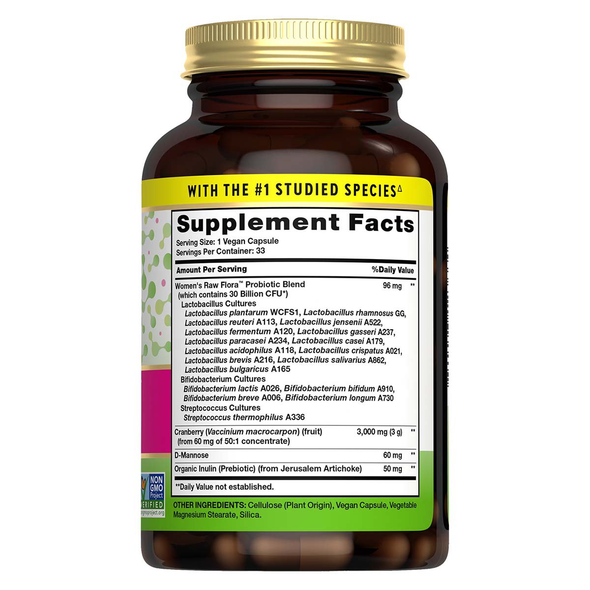 Nature's Truth Women's Care Raw Flora Probiotic-18 Vegan Capsules