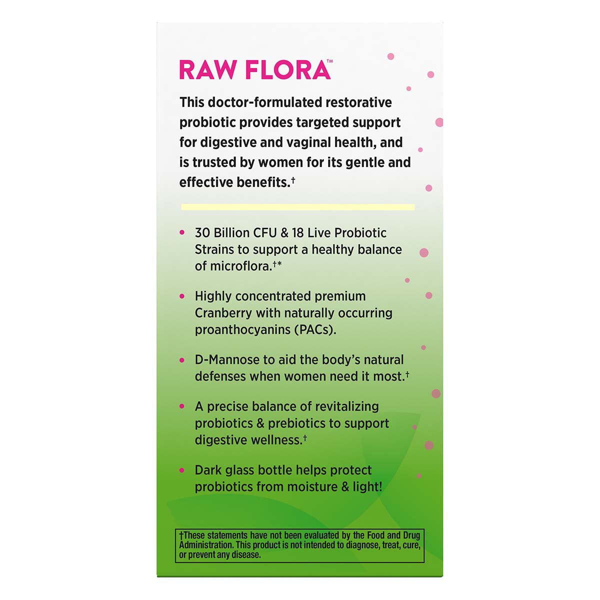 Nature's Truth Women's Care Raw Flora Probiotic-18 Vegan Capsules