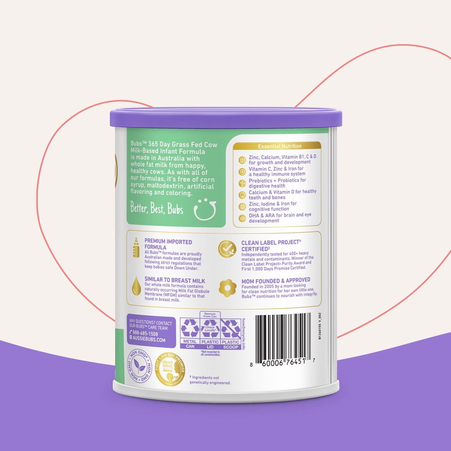 Bubs 365 Day Grass Fed Cow Milk- Based Infant Formula