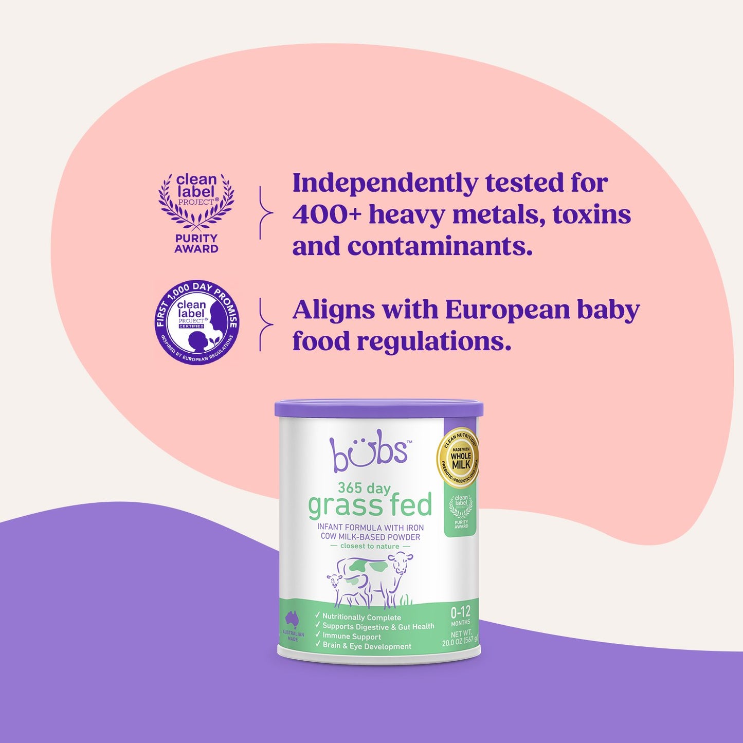 Bubs 365 Day Grass Fed Cow Milk- Based Infant Formula