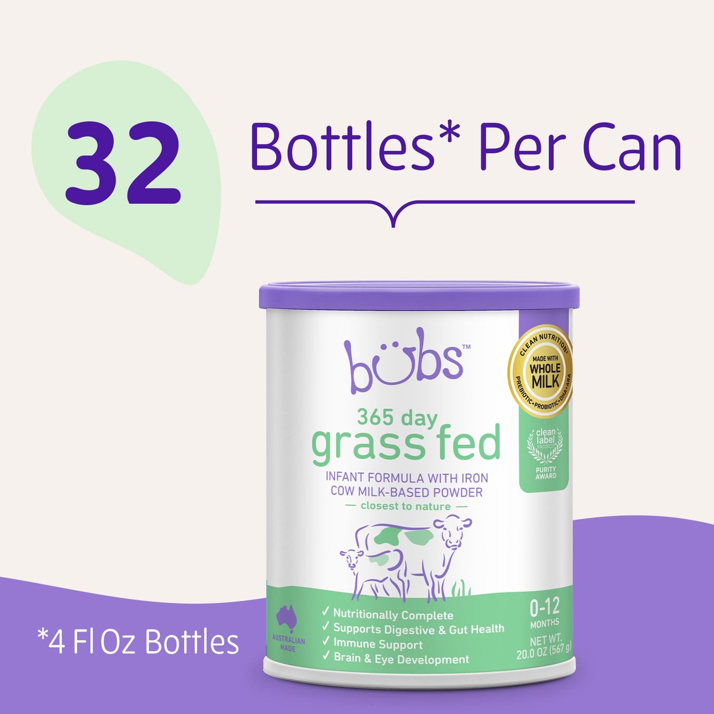 Bubs 365 Day Grass Fed Cow Milk- Based Infant Formula