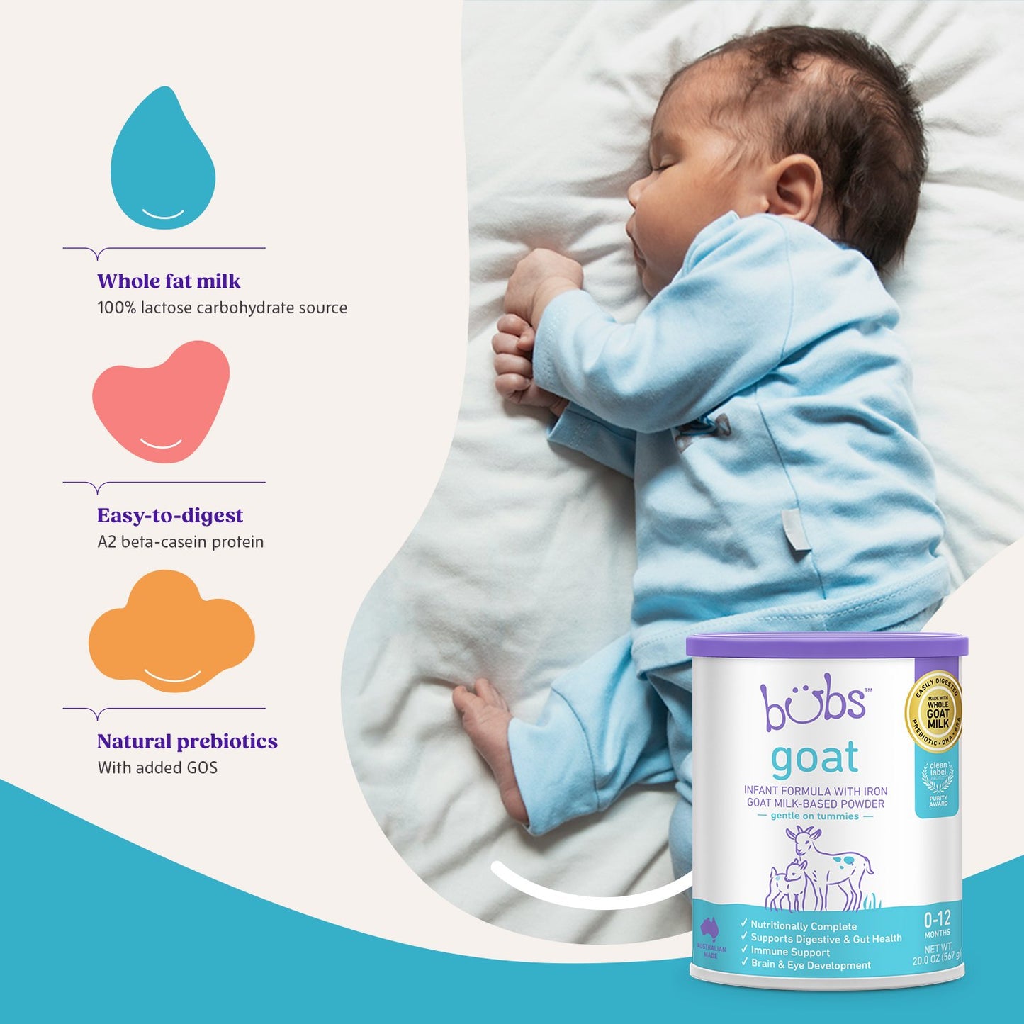 Bubs Goat Milk-Based Powder Infant Formula