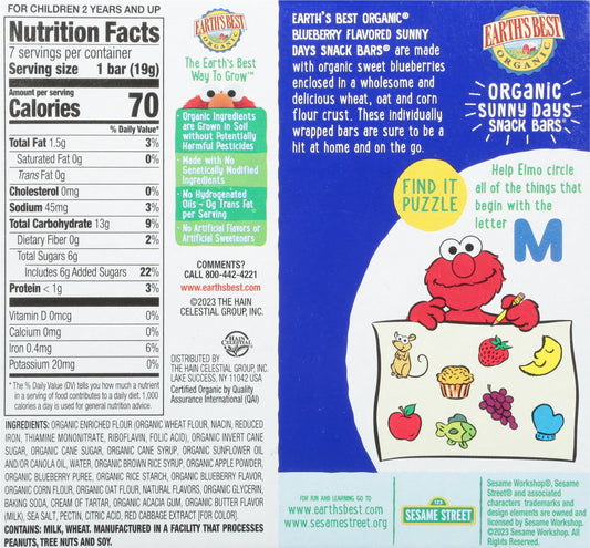 Earth's Best Organic Sunny Days Snack Bars - Blueberry
