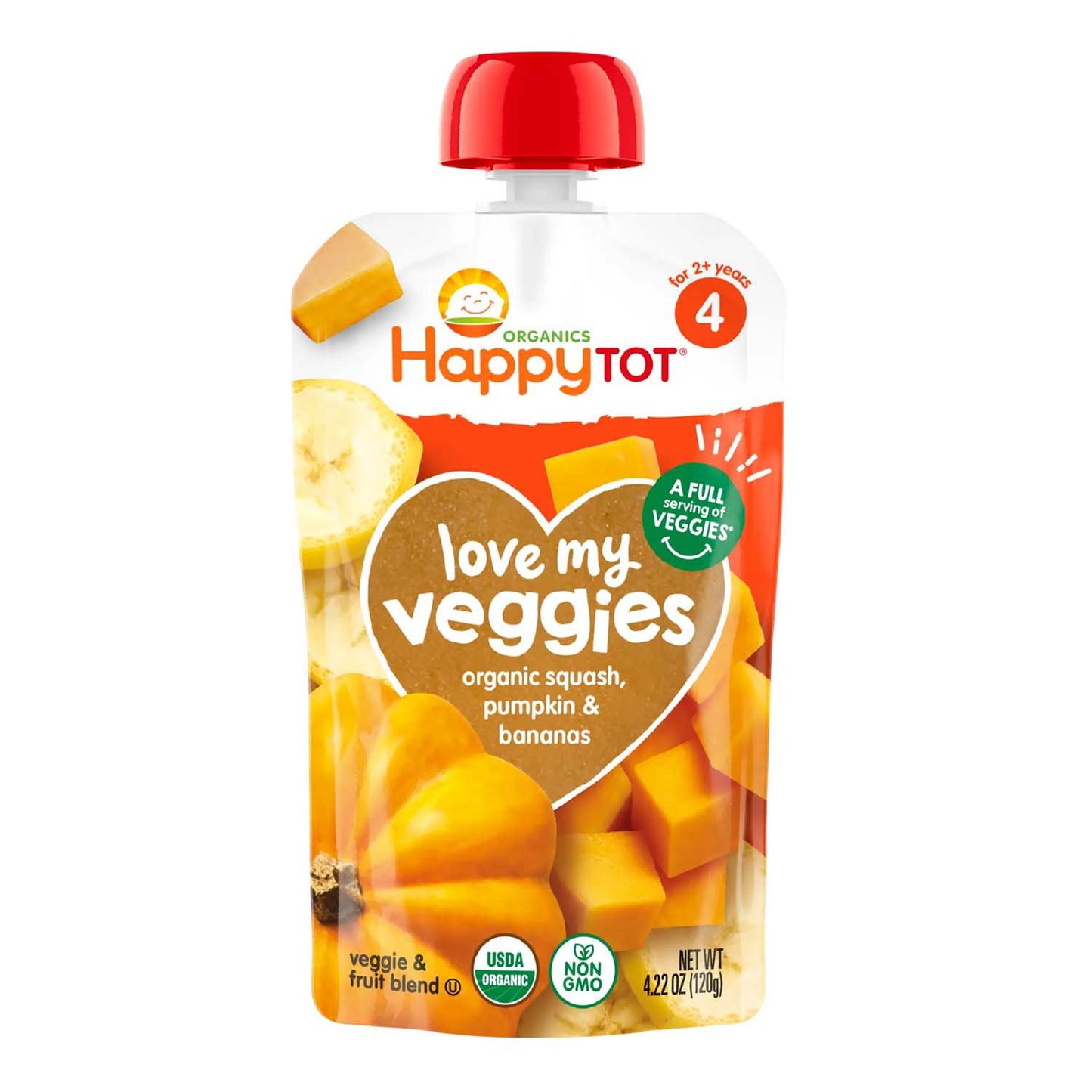 Happy Tot Organics Love My Veggies Pouch - Squash, Pumpkin & Bananas