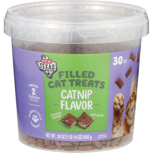 H-E-B Texas Pets Cat Treats - Catnip Filled