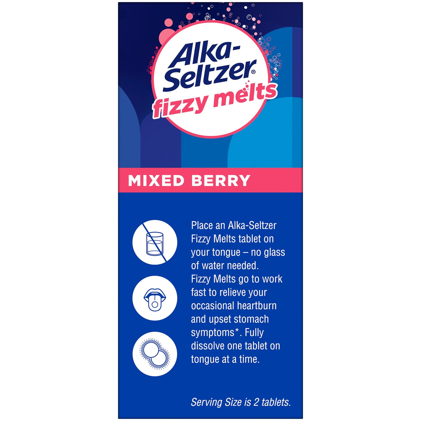 Alka-Seltzer Fizzy Melts Tablets - Mixed Berry