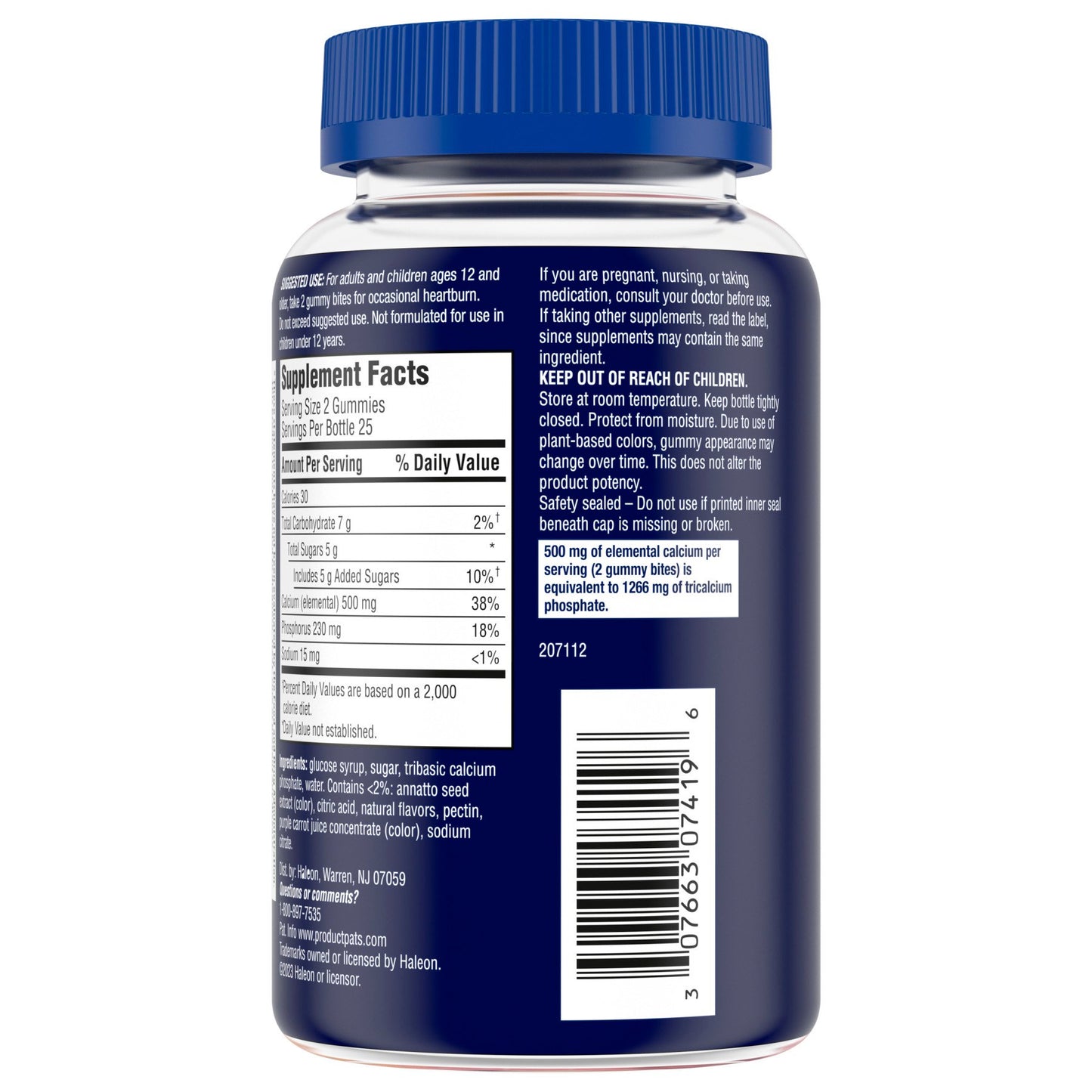 Tums Gummy Bites Dietary Supplement for Occasional Heartburn Relief, Upset Stomach and Acid Indigestion, Assorted Fruit Flavors