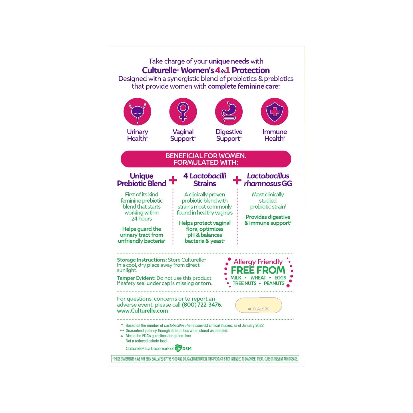Culturelle Women's 4 In 1 Protection Vegetarian Capsules