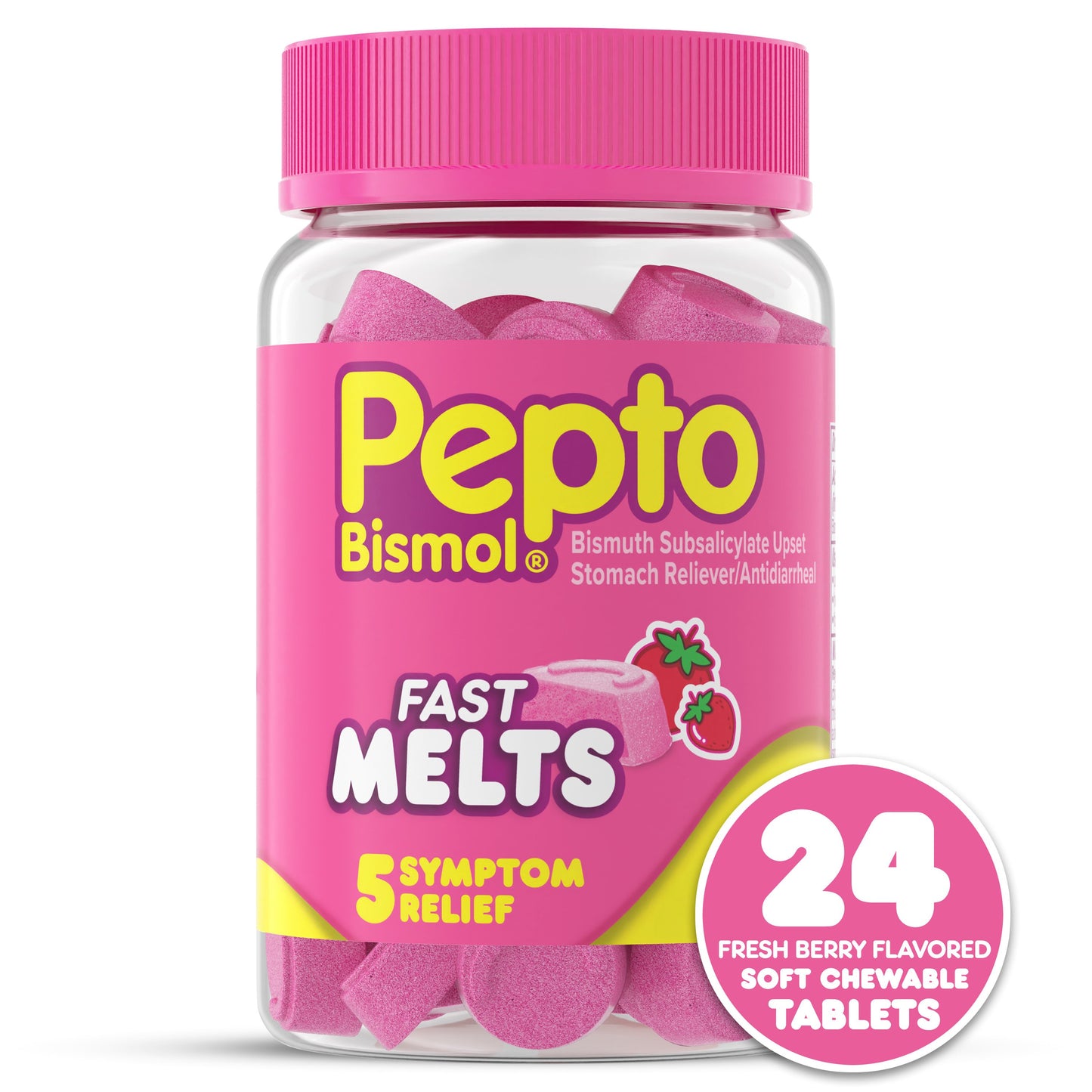 Pepto-Bismol Fast Melts, Soft Chewable Tablets, Upset Stomach Relief