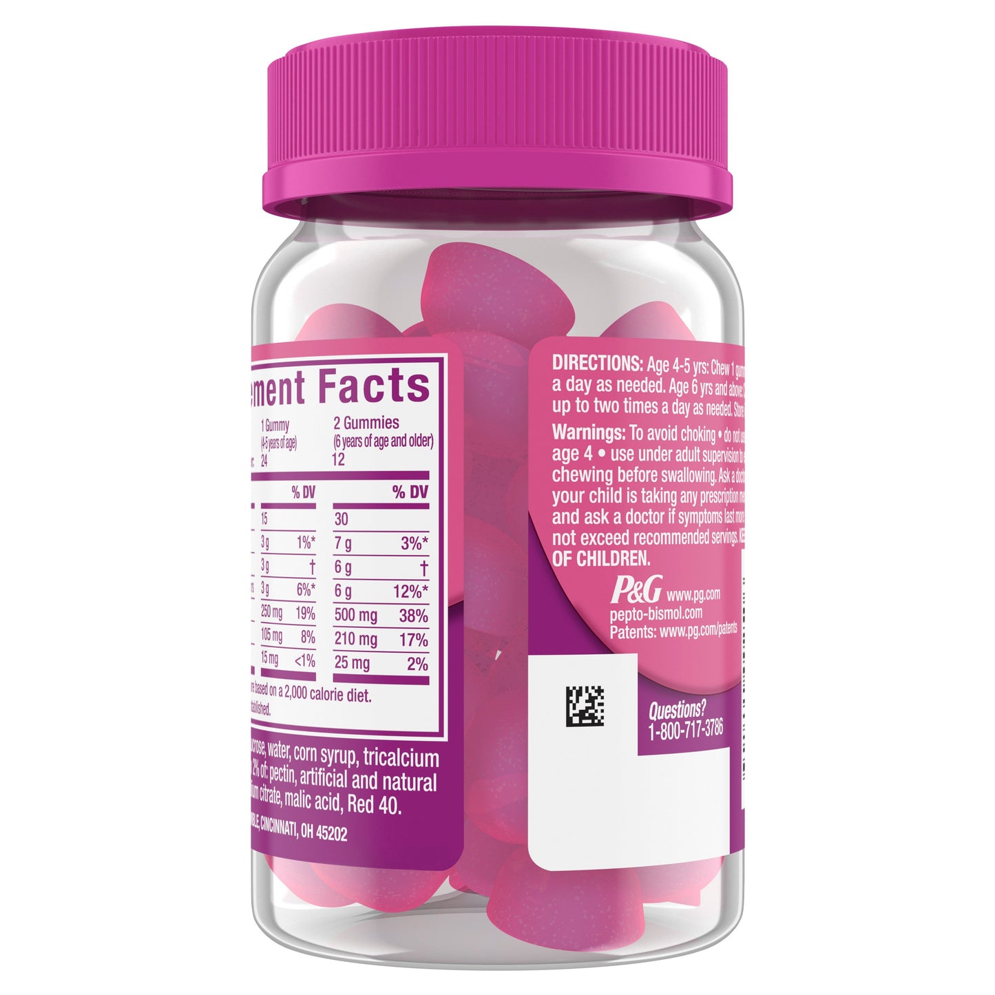 Pepto-Bismol Kids Gummies, Helps Relieve Occasional Upset Stomach, Acid Indigestion, Sour Stomach & Heartburn, Bubblegum Flavor