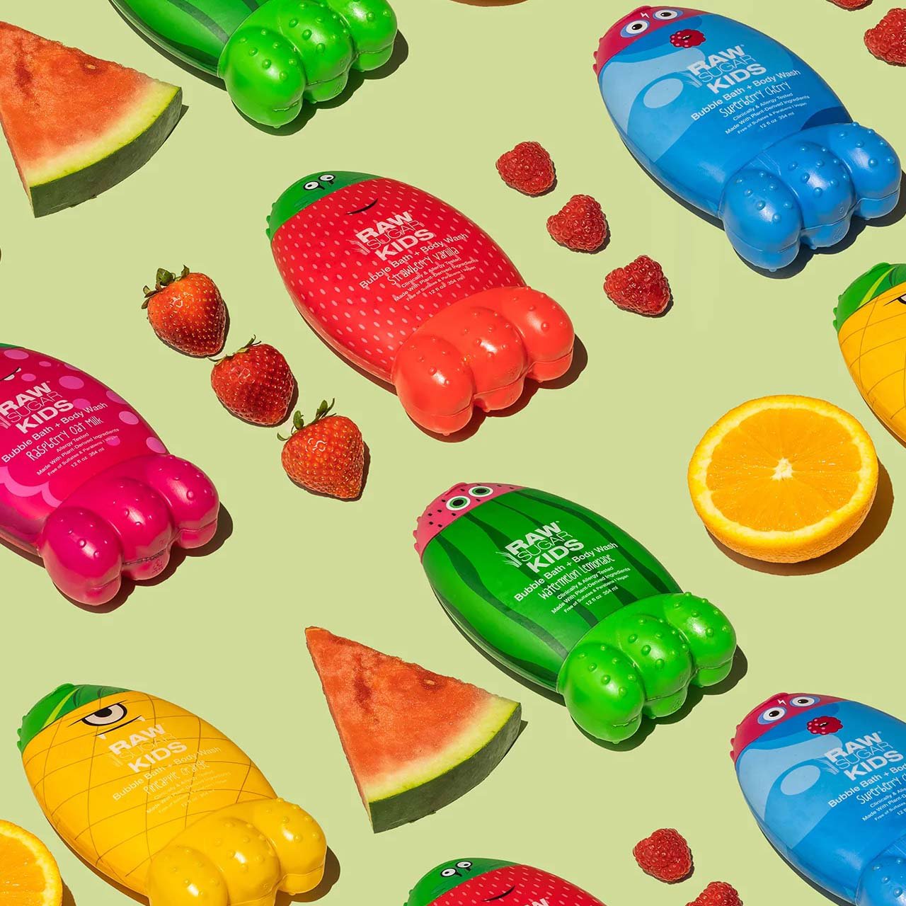 Raw Sugar Kids Vegan Bubble Bath + Body Wash - Superberry Cherry