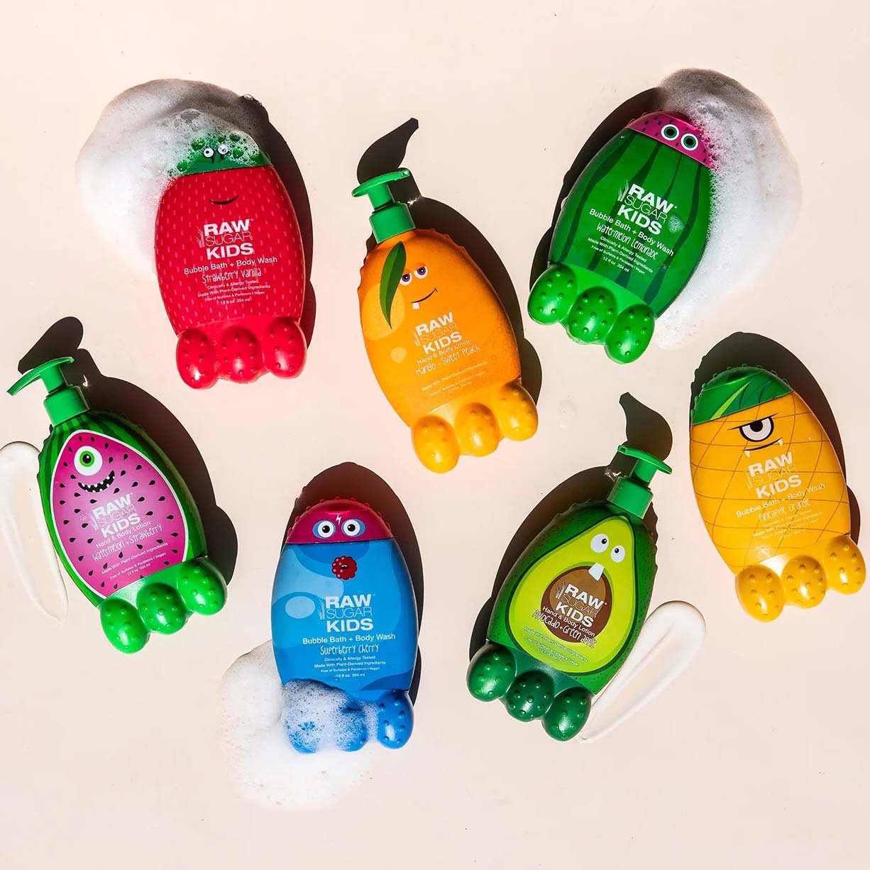 Raw Sugar Kids Vegan Bubble Bath + Body Wash - Superberry Cherry