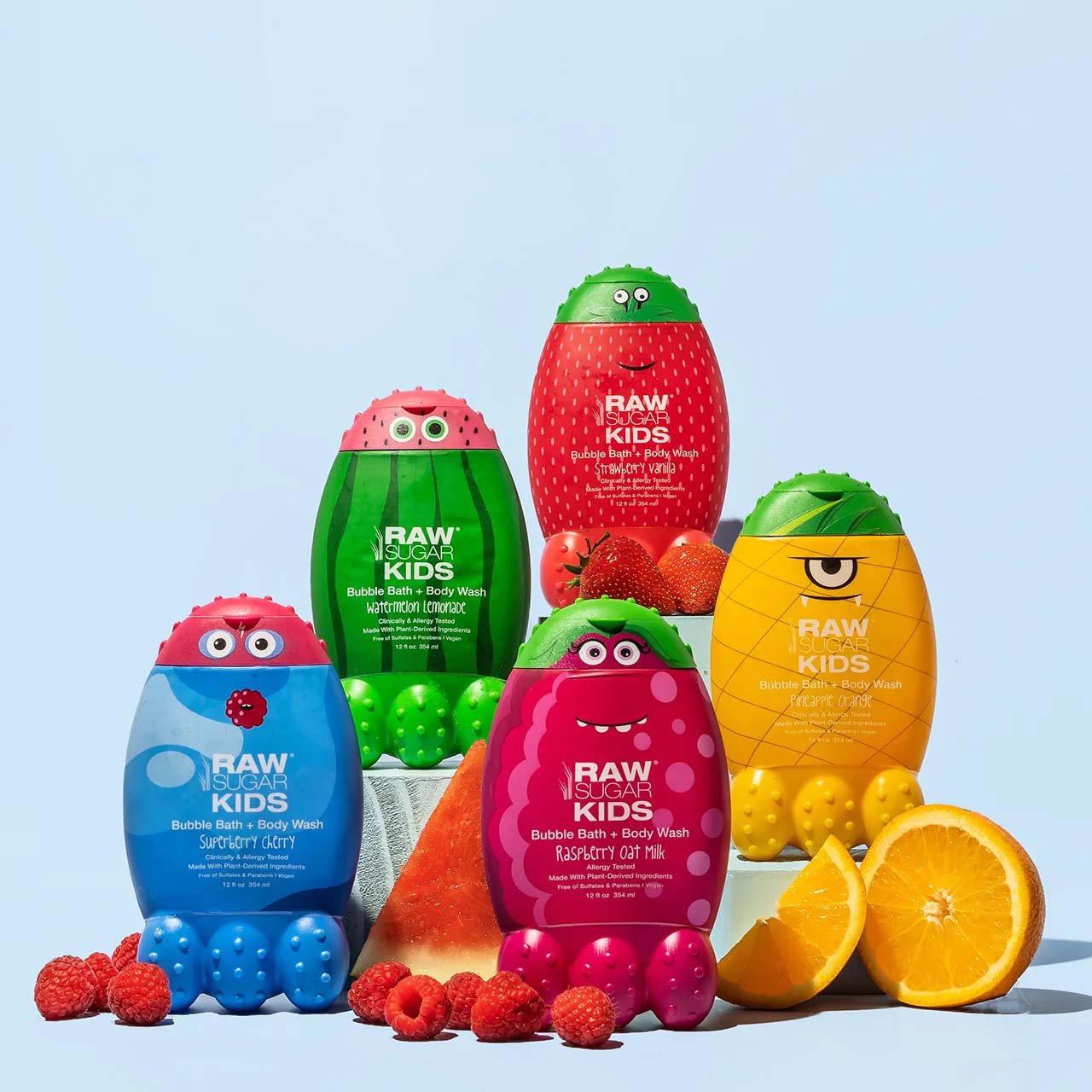 Raw Sugar Kids Vegan Bubble Bath + Body Wash - Superberry Cherry