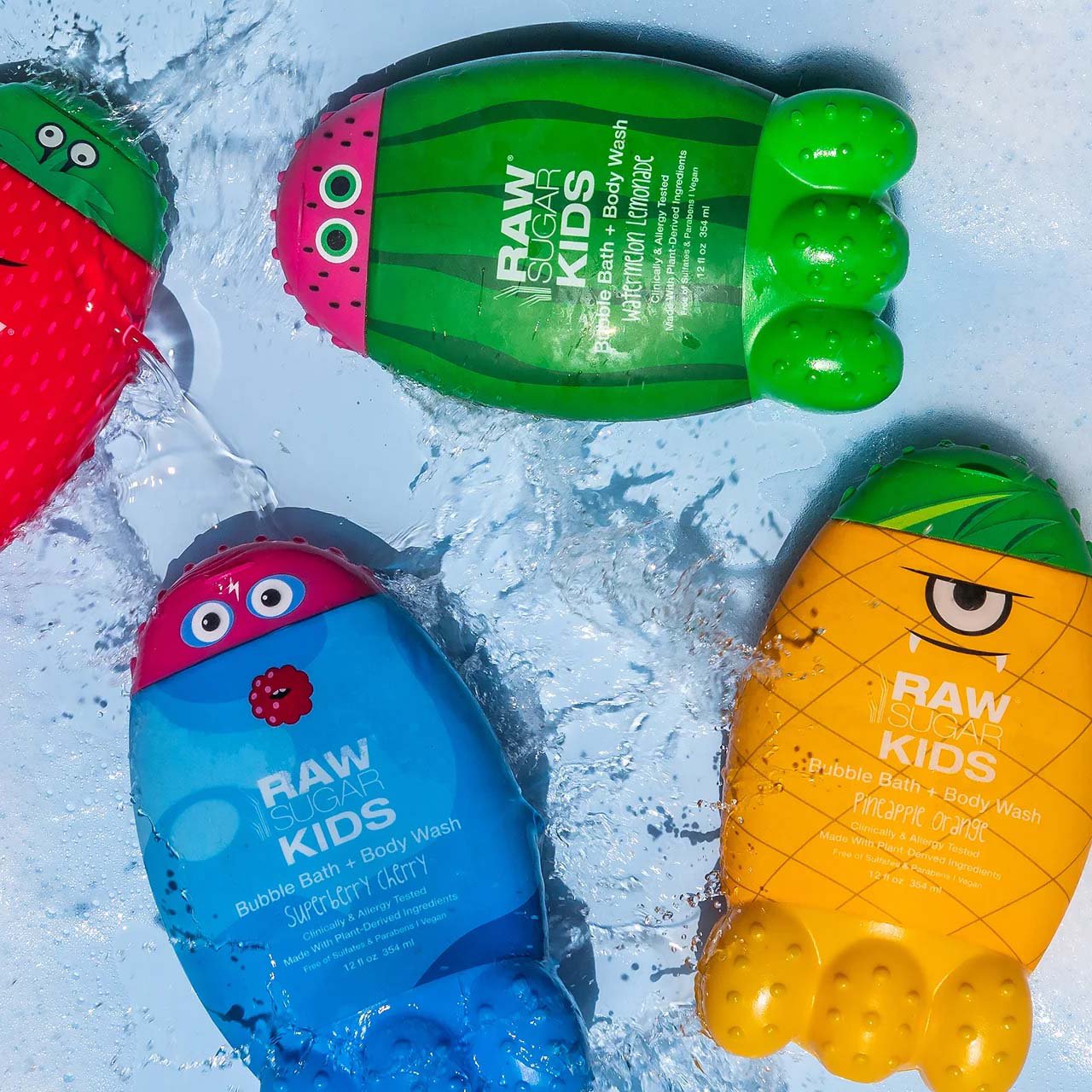 Raw Sugar Kids Vegan Bubble Bath + Body Wash - Superberry Cherry
