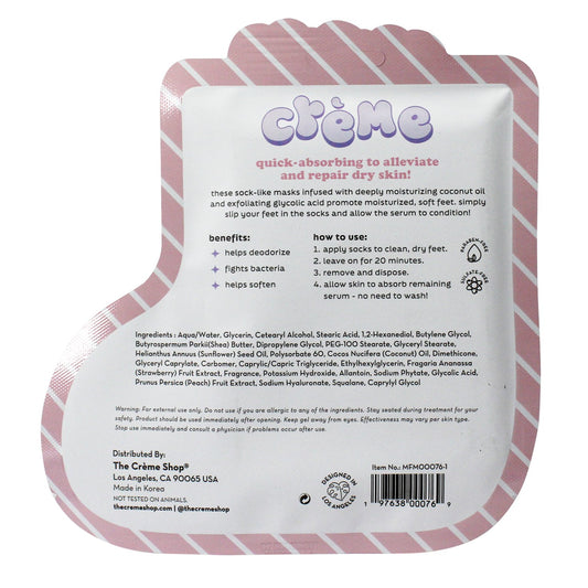 The Crème Shop Beary Merry Foot Mask - Strawberry Peach
