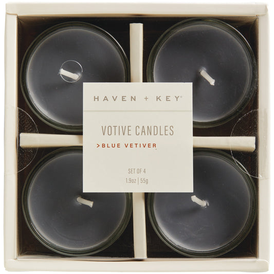 Haven + Key Scented Votive Candles - Blue Vetiver