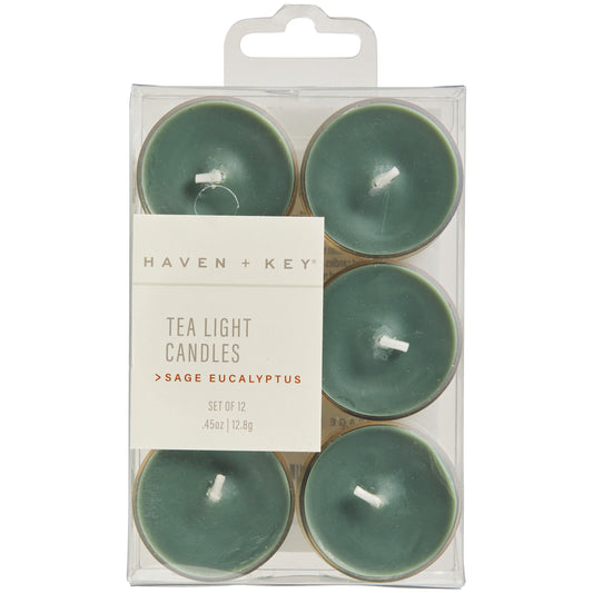 Haven + Key Scented Tea Light Candles - Sage Eucalyptus