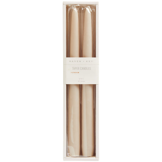 Haven + Key Taper Candles - Cream, 2 pk