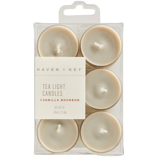 Haven + Key Scented Tea Light Candles - Vanilla Bourbon