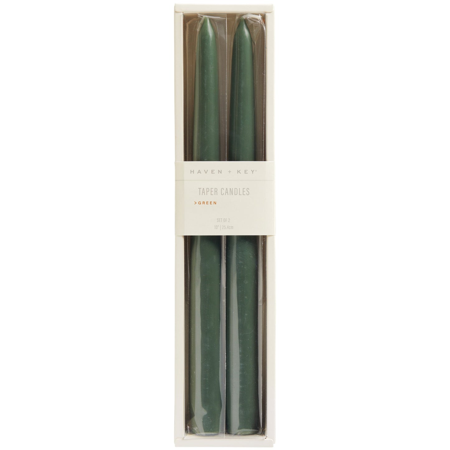 Haven + Key Taper Candles - Green, 2 pk